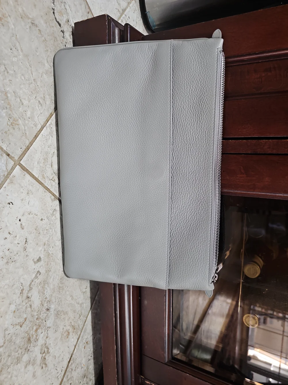 Smythson of Bond Street Pebble Leather Small Laptop Case